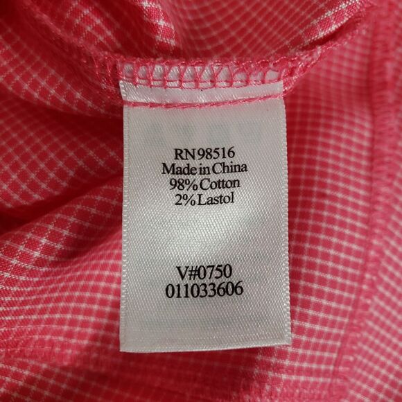 Coldwater Creek Womens Shirt Shacket Medium Pink Checked Buttons 3/4 Sleeve - Picture 9 of 10